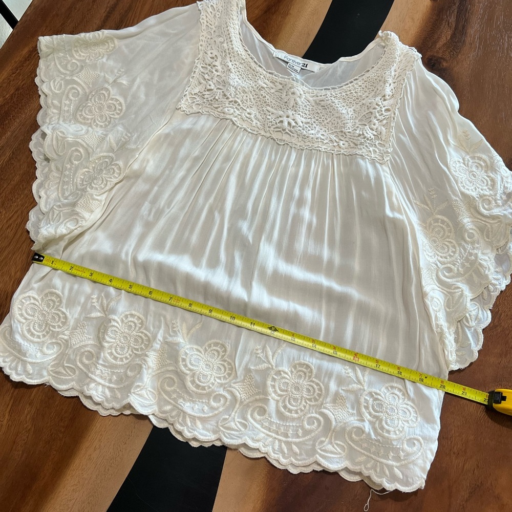 Forever 21 Cream Lace Detail Blouse - Picture 3 of 6